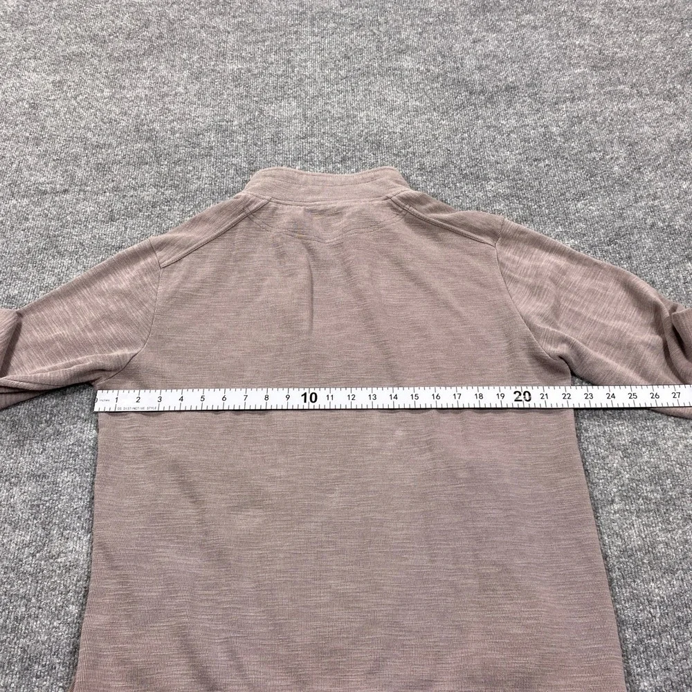 Banana Republic Full Zip‎ Sweater Mens Large Mauve Cotton Slub Mock Neck